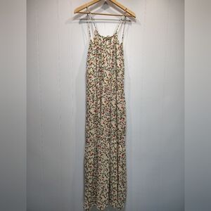 Ninexis Floral Tiered Maxi‎ Dress Cream Red Yellow Large